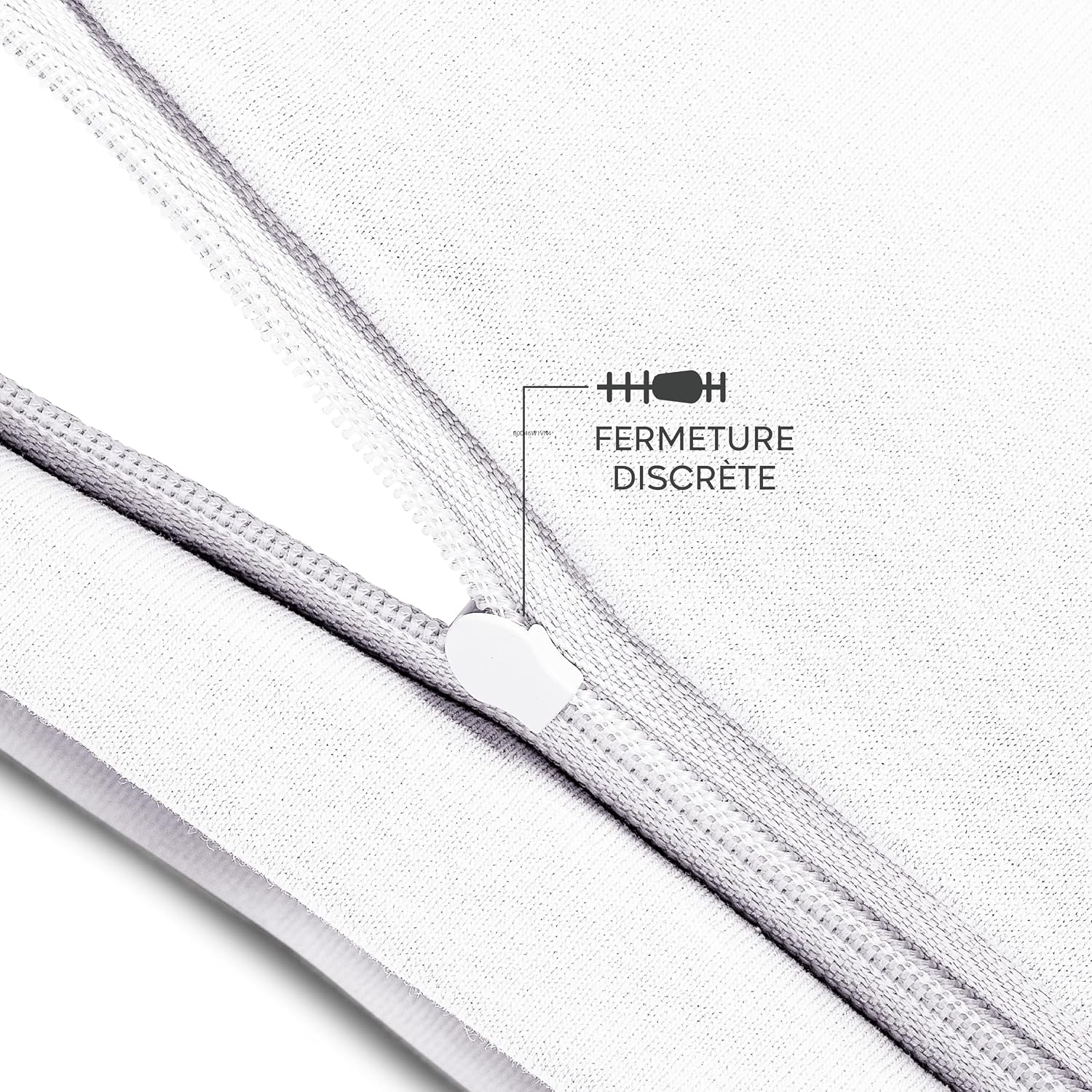 Detalle de Twinzen Taie Oreiller 65x65 (Lot de 2) – 100% Coton Jersey 150 GSM, fermeture éclair, certifiée Oeko-Tex