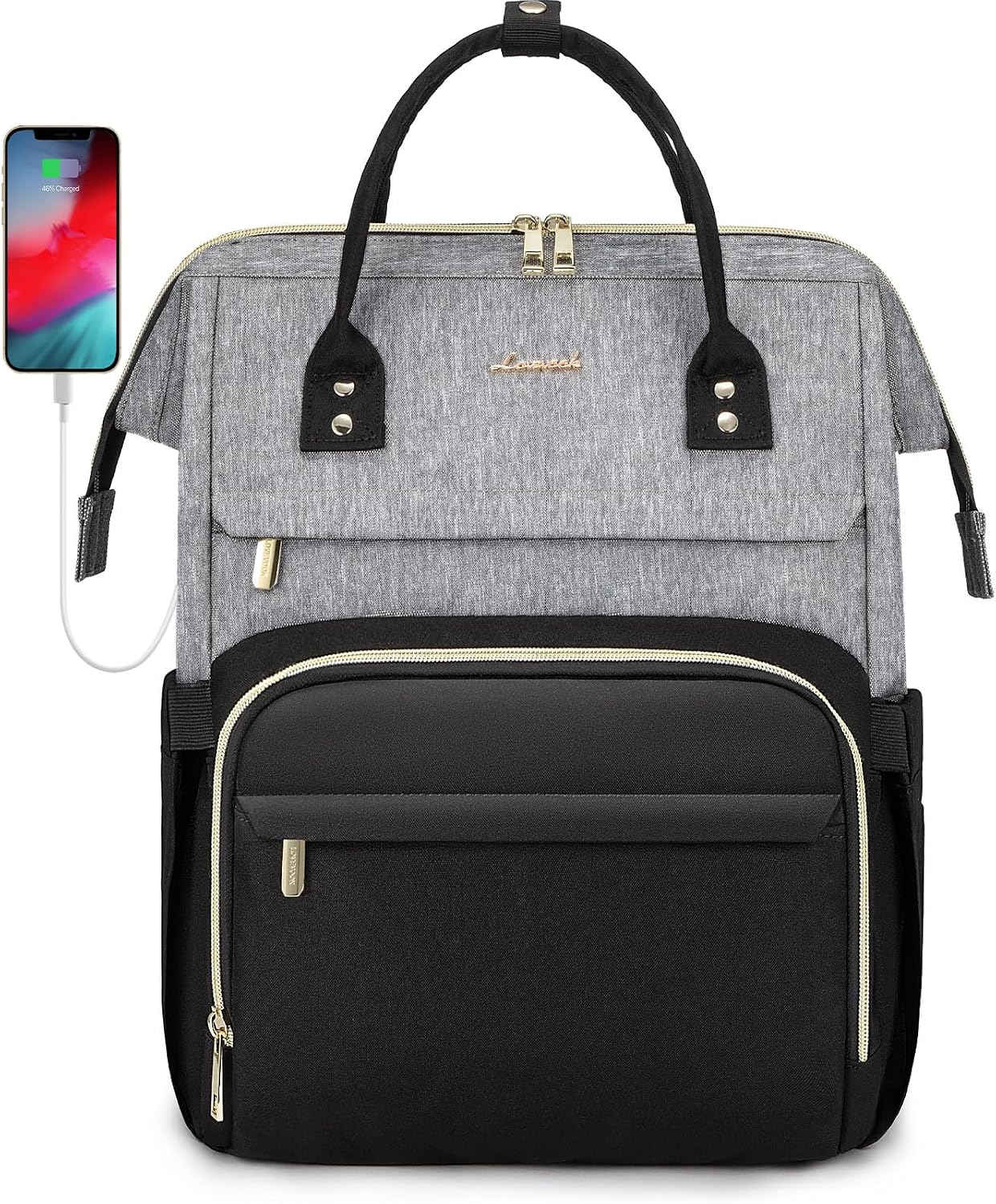 Thumbnail 6 de LOVEVOOK Laptop Backpack Women 17 inch – Beige/Grey
