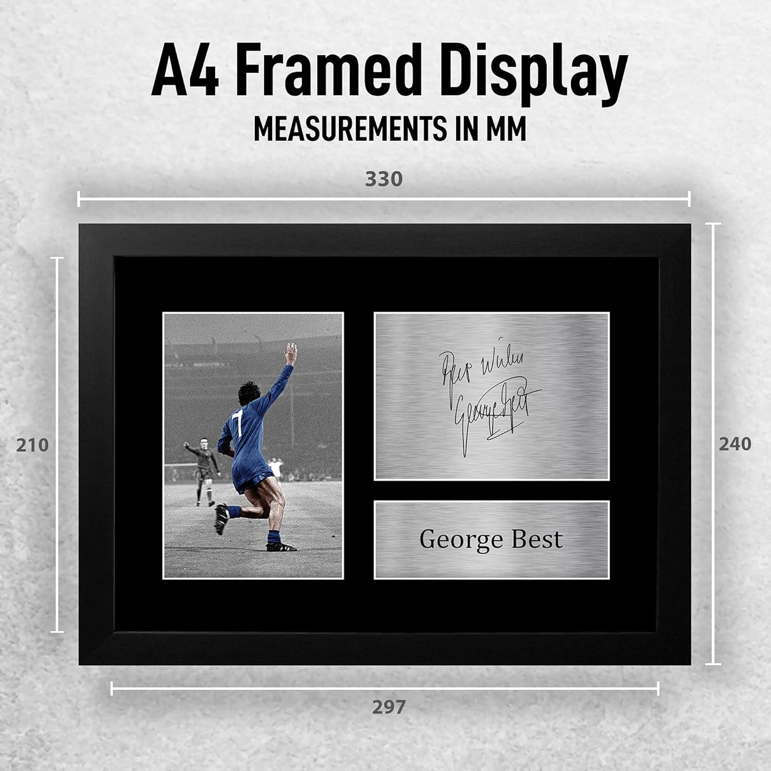 Thumbnail 1 de HWC Trading George Best Gift Signed Framed A4 Print