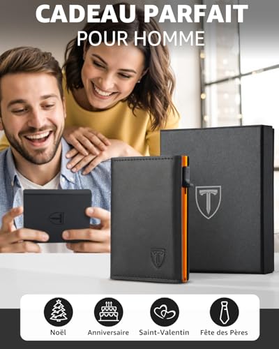 Thumbnail 6 de TEEHON Portefeuille Homme en Cuir avec Blocage RFID et fermeture magnétique – 8 Porte-cartes