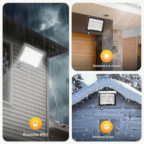 Detalle de Projecteur LED Extérieur Plazique 50W avec Détecteur de Mouvement – 5000LM, IP67