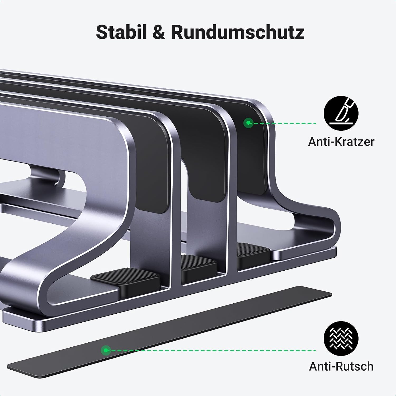 Detalle 1 de UGREEN Vertikaler Laptop-Ständer 3 Slot