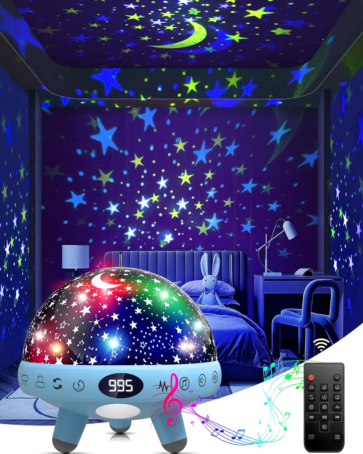 Thumbnail 6 de YACHANCE Baby Night Light Star Projector with White Noise & Lullabies, Remote Timer