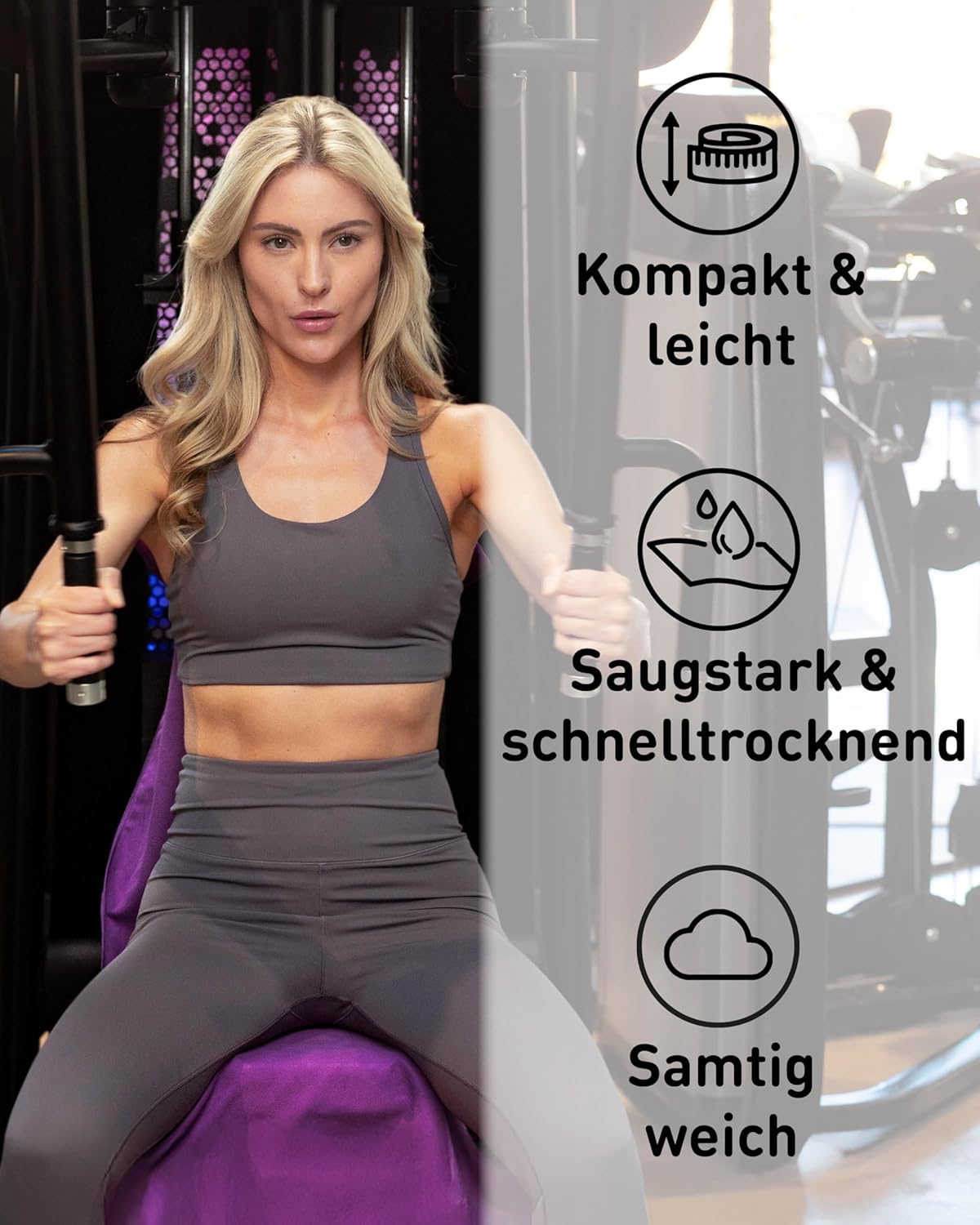 Thumbnail 5 de Fit-Flip Fitness Handtuch aus Mikrofaser – Magnetclip und Reißverschluss-Tasche