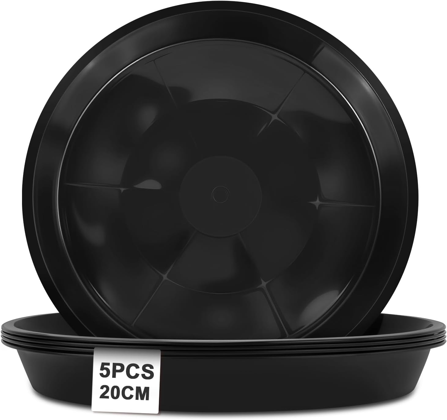 vsshe 5 Pack Plant Saucers, 20cm Round Drip Trays for Indoor & Outdoor Plants