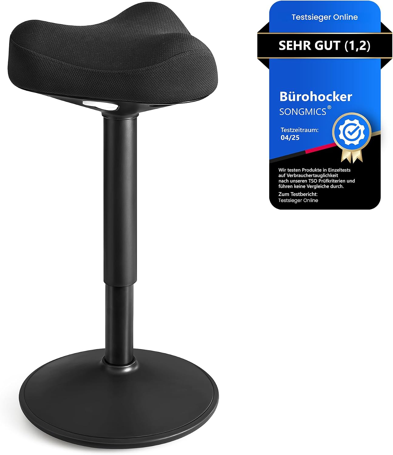 SONGMICS OSC008B01 Stehhocker, höhenverstellbar 58–83 cm
