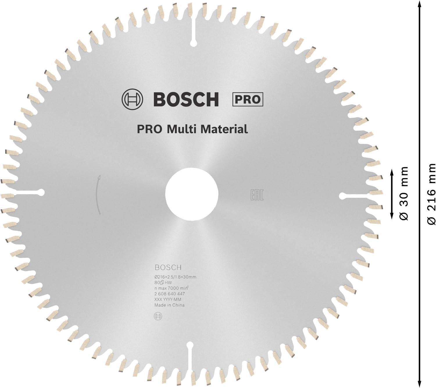 Thumbnail 2 de Lama per sega circolare Bosch Professional Multi Material 216 x 30 x 2,5 mm, 80 denti