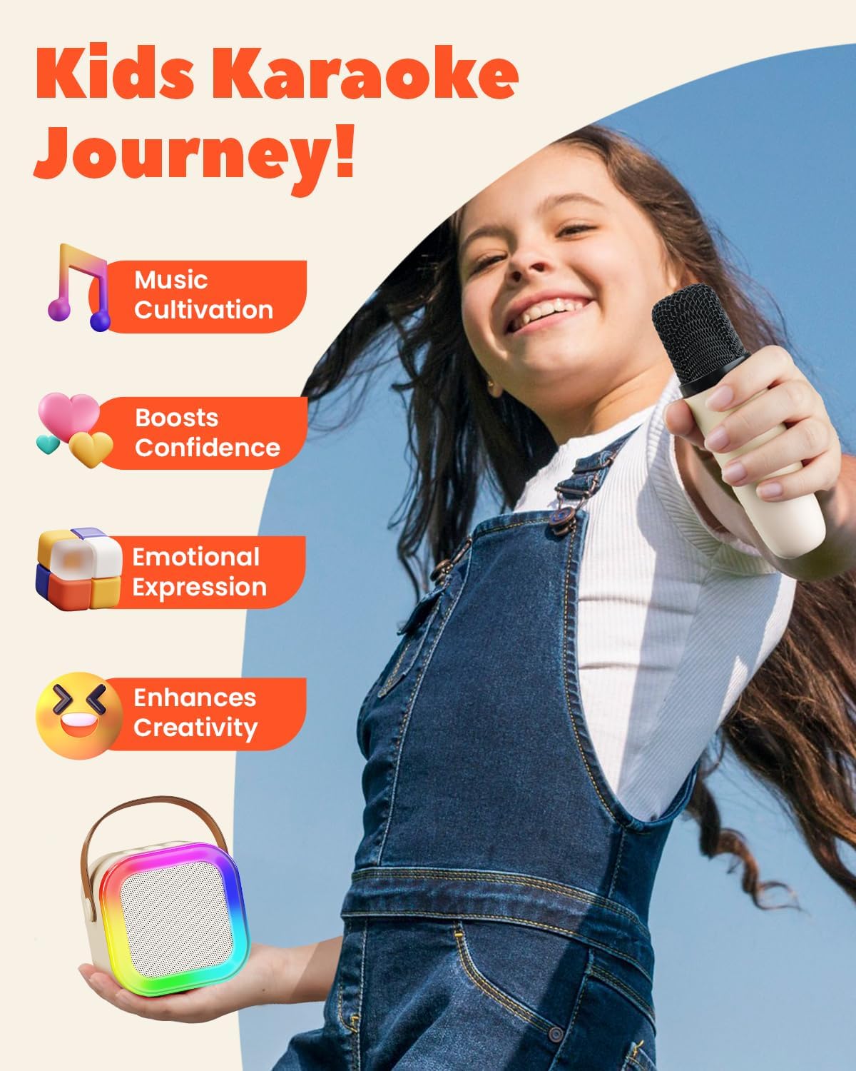 Thumbnail 5 de Kids Karaoke Machine 2 Microphones: Portable 3-in-1 Fun for Ages 3–12