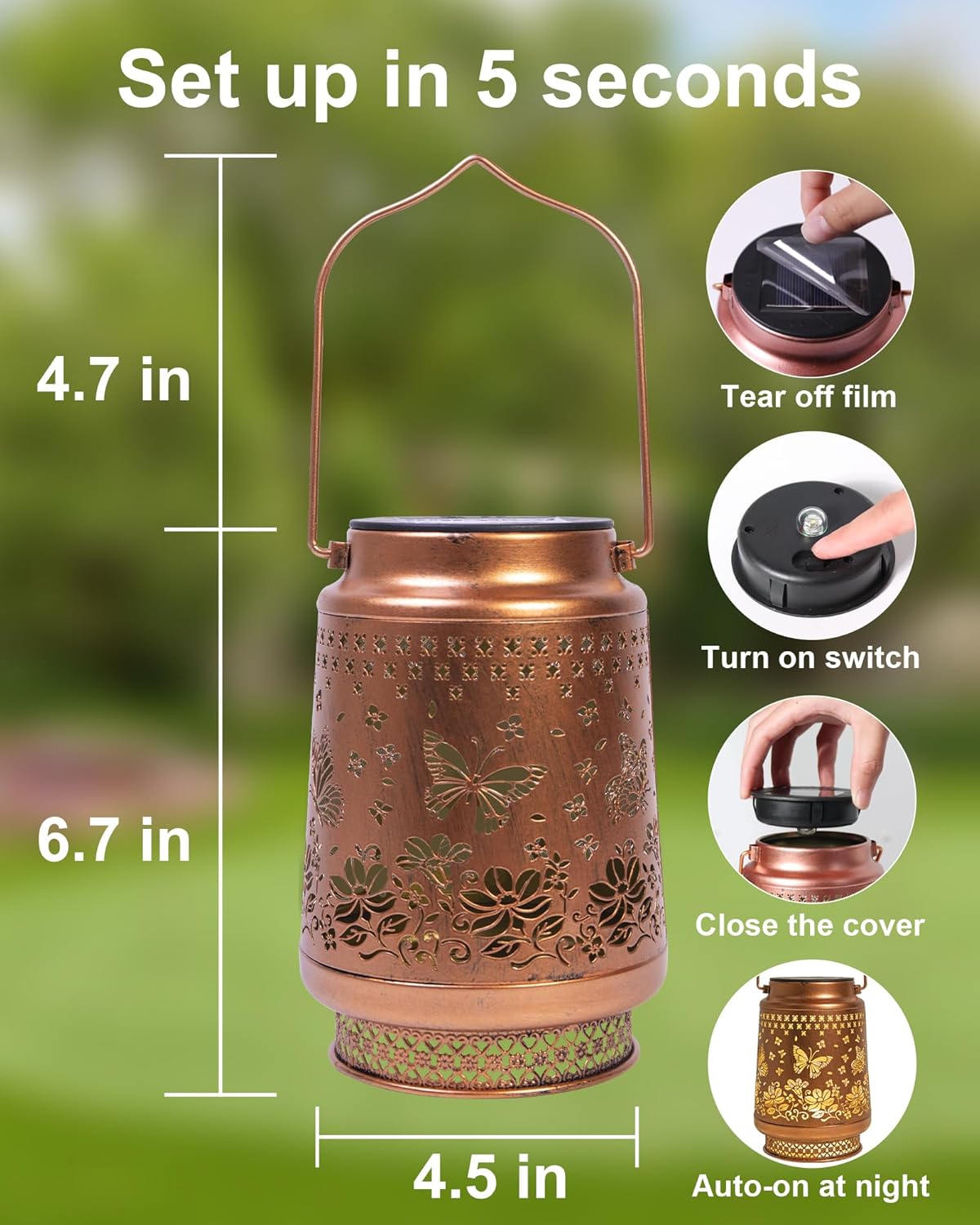Thumbnail 6 de Butterfly Solar Lantern Garden Ornament for Mum and Grandma