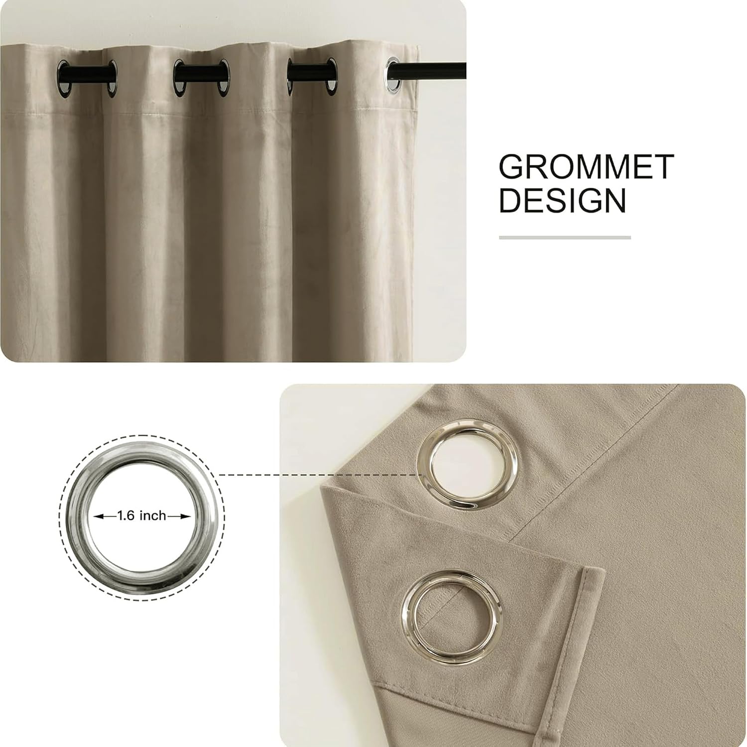 Detalle 2 de RYB HOME Curtains, 108 Inches