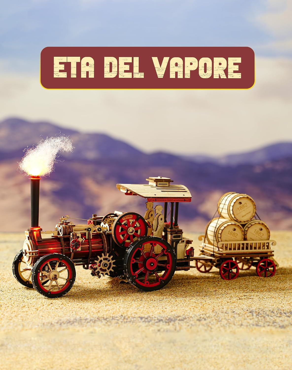 Thumbnail 3 de Robotime Puzzle 3D in legno con motore a vapore (locomotiva) da costruire