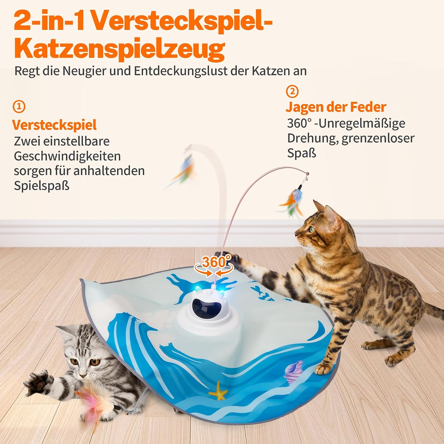 Detalle 2 de Toozey Interaktives Katzenspielzeug 3 Federn đŸ