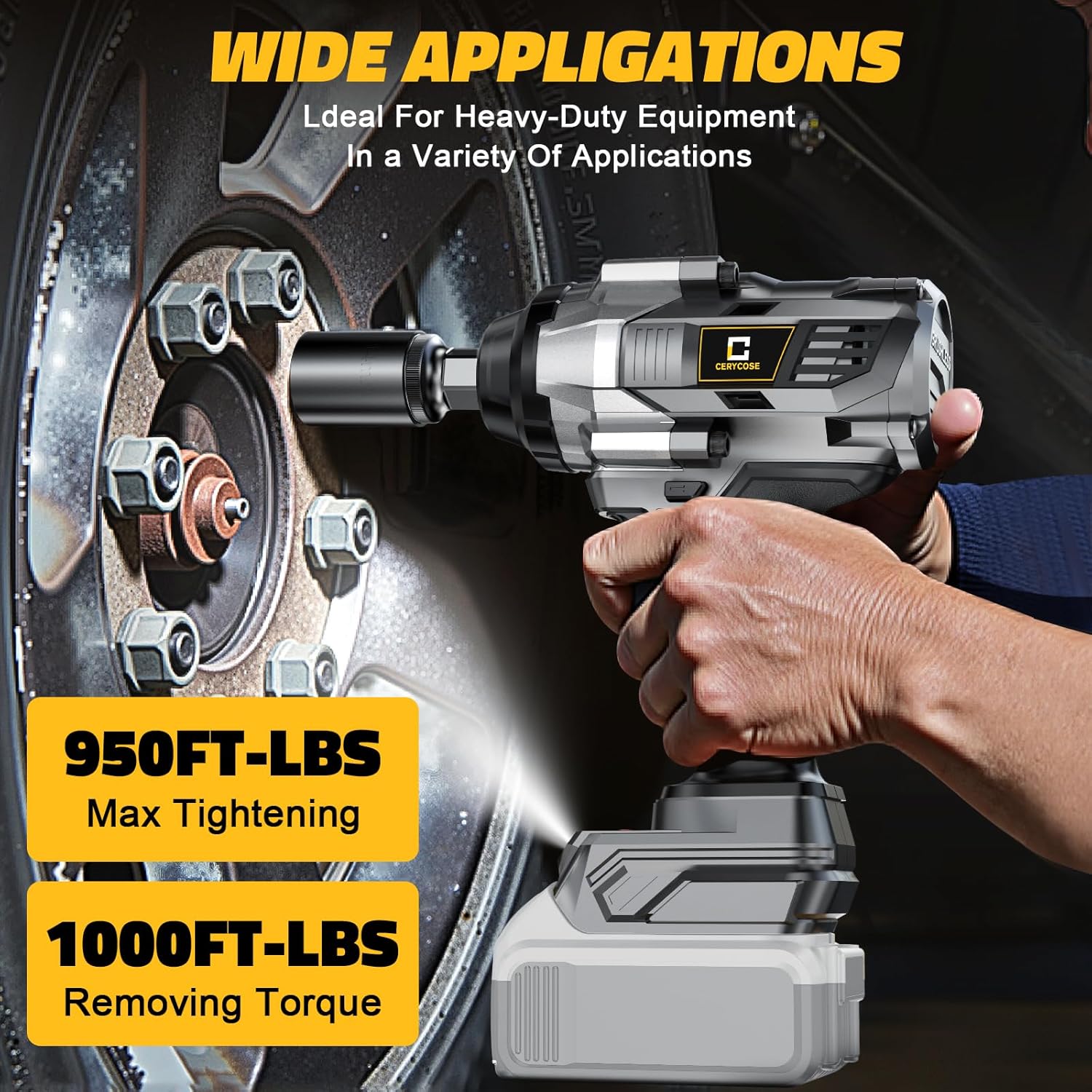 Detalle 2 de 1/2" Cordless Impact Wrench 1000ft-lbs