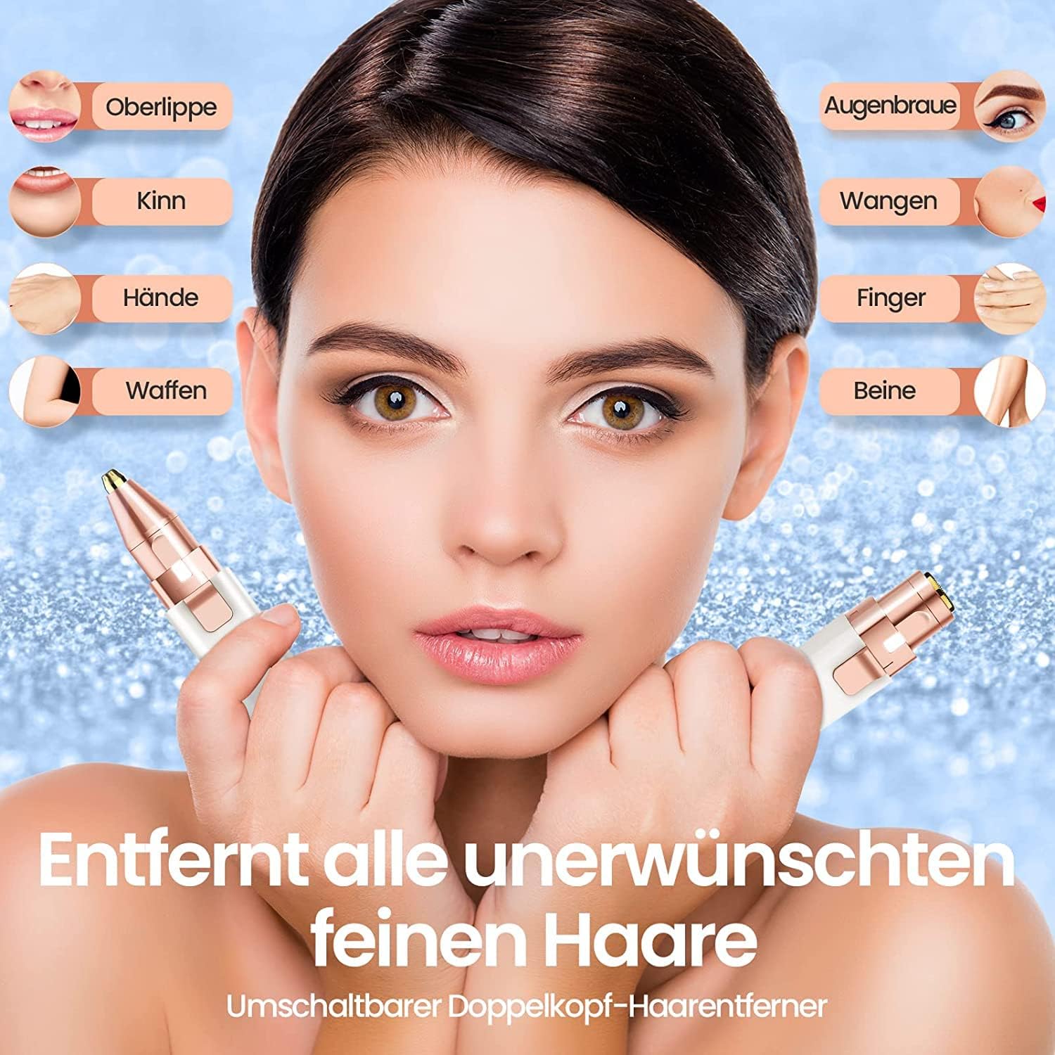 Detalle 2 de 2‑in‑1 Augenbrauen‑Trimmer USB Elektrisch für Gesicht