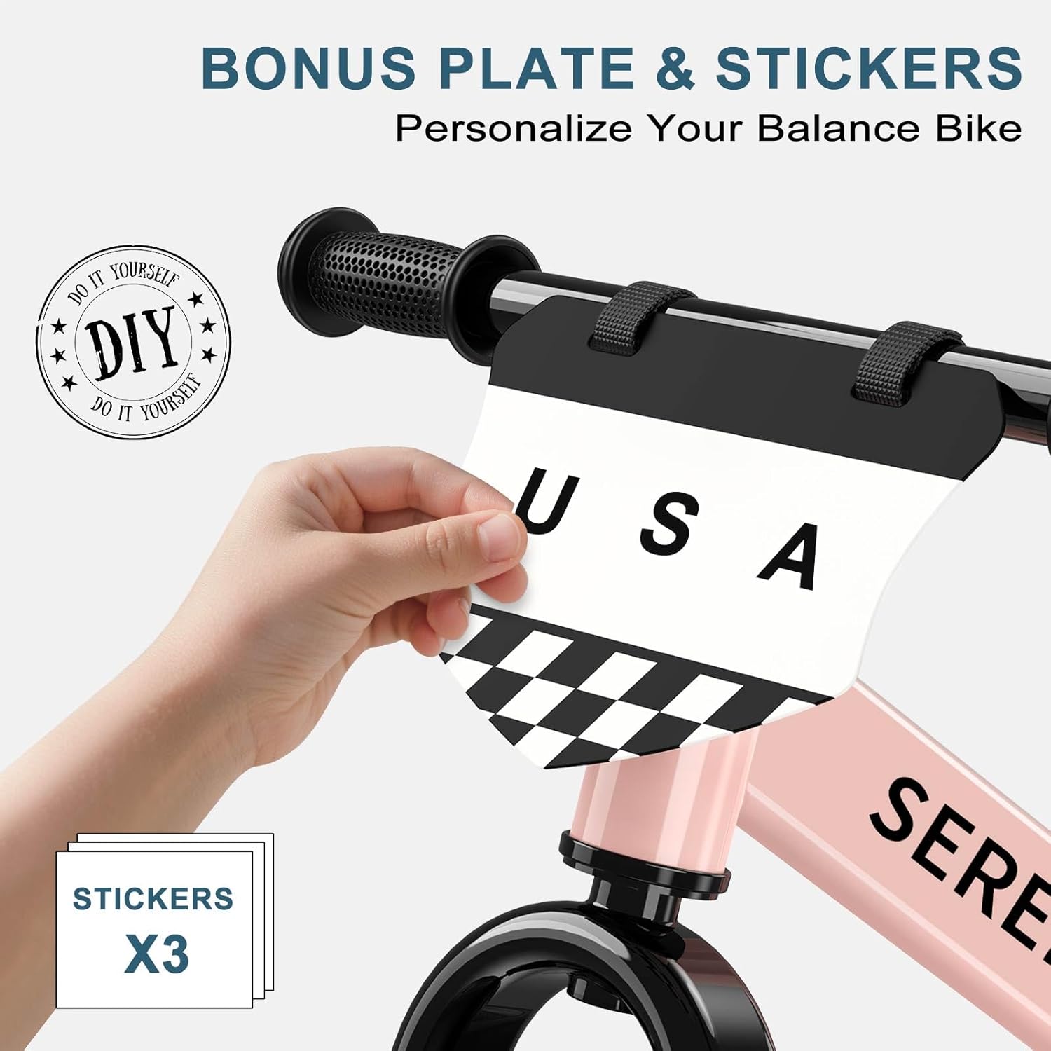 Thumbnail 1 de SEREED Toddler Balance Bike (2 Years Old), No-Pedal Kids Bike with Tool-Free Height Adjustment (Pink)