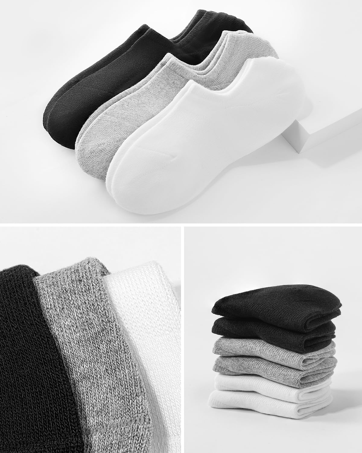 Thumbnail 5 de IDEGG No Show Socks for Men (Low Cut, Ankle Short) with Non-Slip Grip — 6-Pair Pack