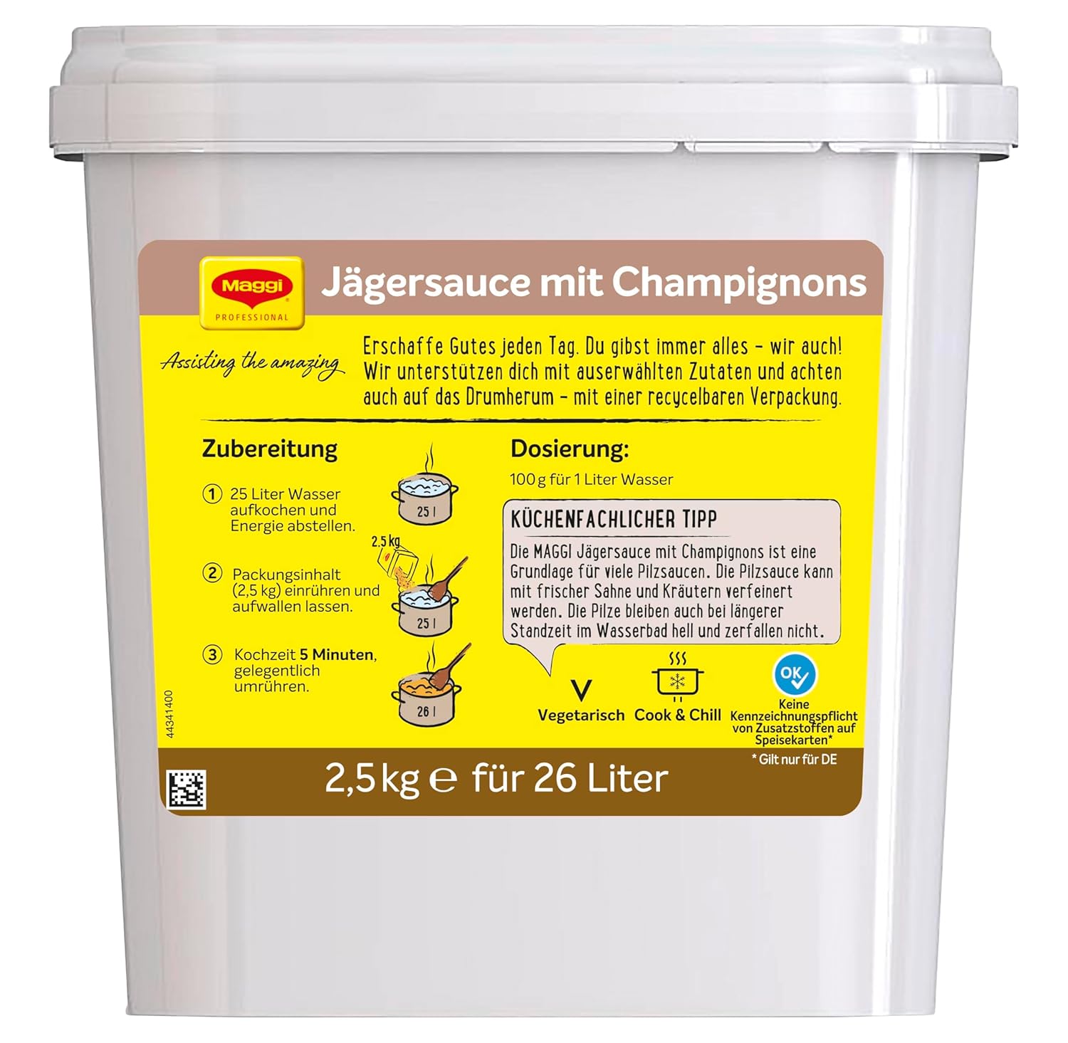 Thumbnail 5 de MAGGI Professional Jäger-Sauce mit Champignons – vegetarisch, ergiebig 26 L (2,5 kg GastroBox)