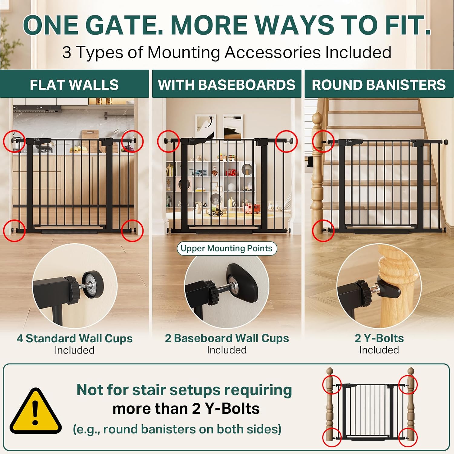 Thumbnail 5 de Cumbor Baby Gate 29.7–40.6 in 🚪
