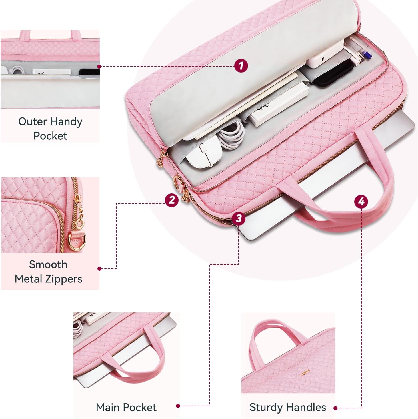 Thumbnail 5 de Lausiax 14-Inch Laptop Case Bag: Lightweight, organised protection for work, study and travel