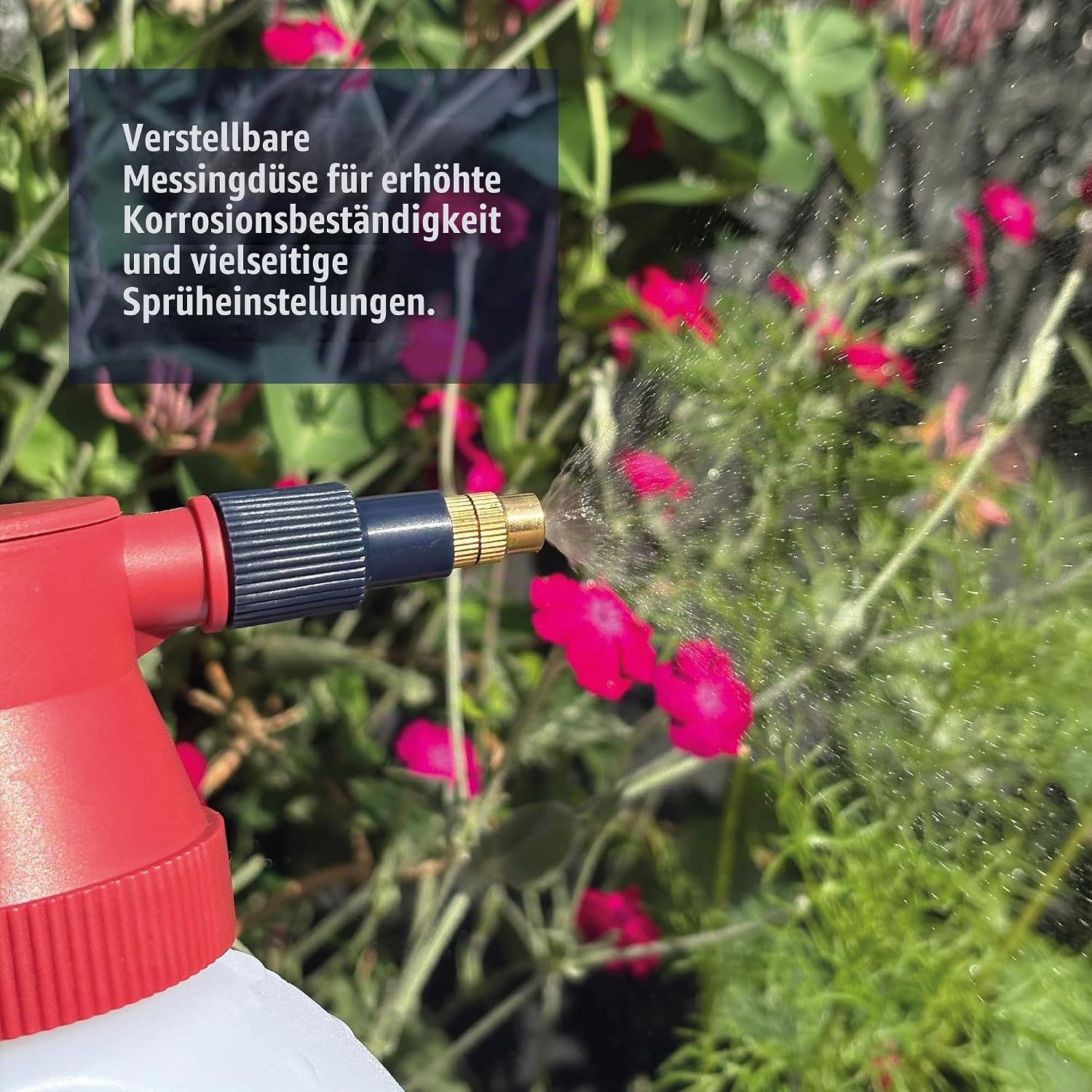 Detalle de Spear & Jackson 2LPAPS 2-Liter Garten-Drucksprühgerät mit verstellbarer Messingdüse