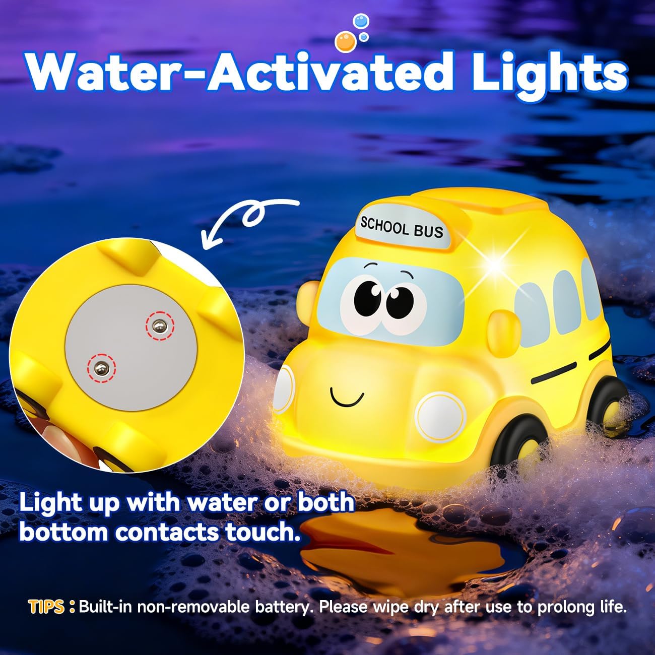 Thumbnail 1 de Car Light Up Bath Toys for 1–2 Year Old Boys – 6 Pack
