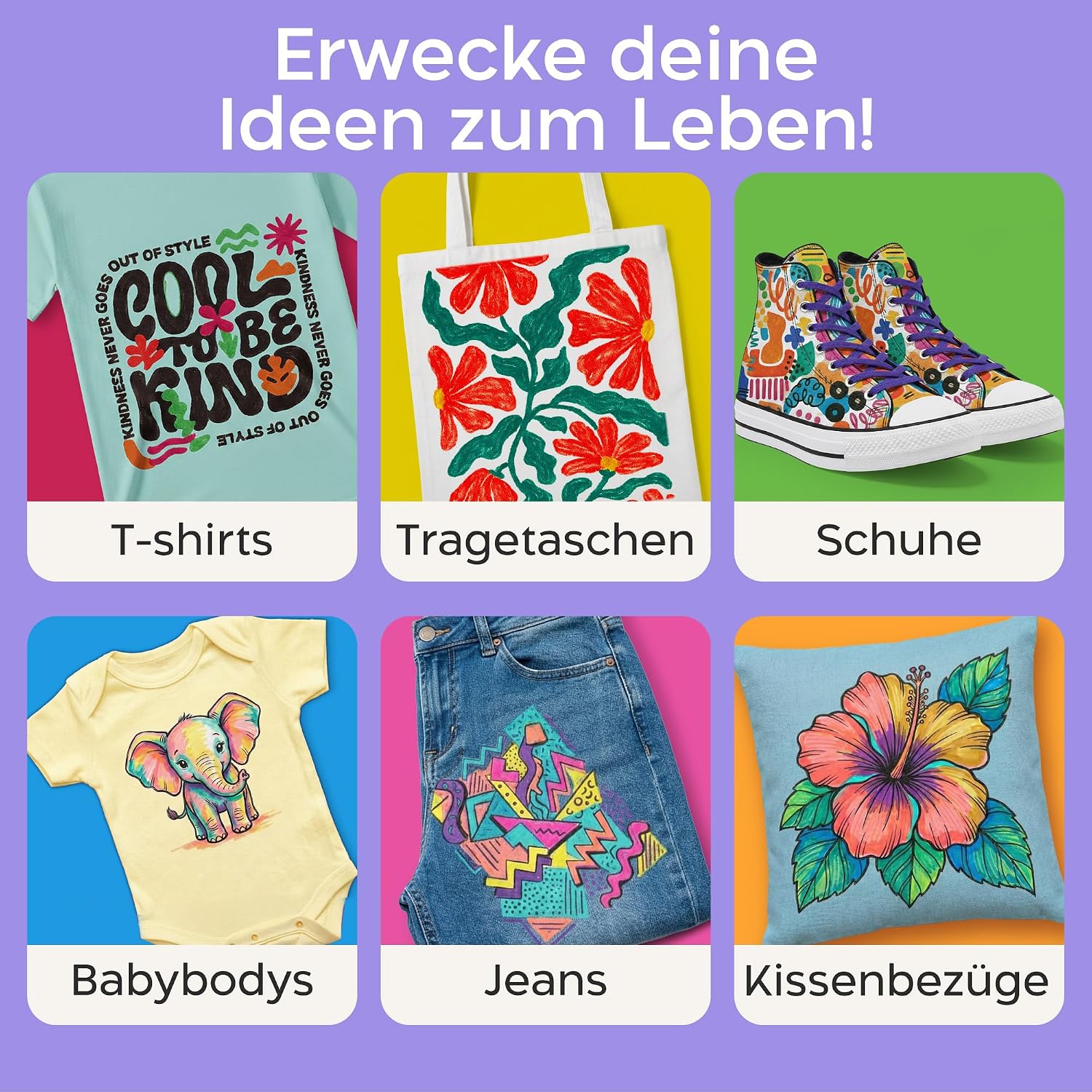 Thumbnail 2 de Zenacolor Textilstifte 26 Farben, waschfest