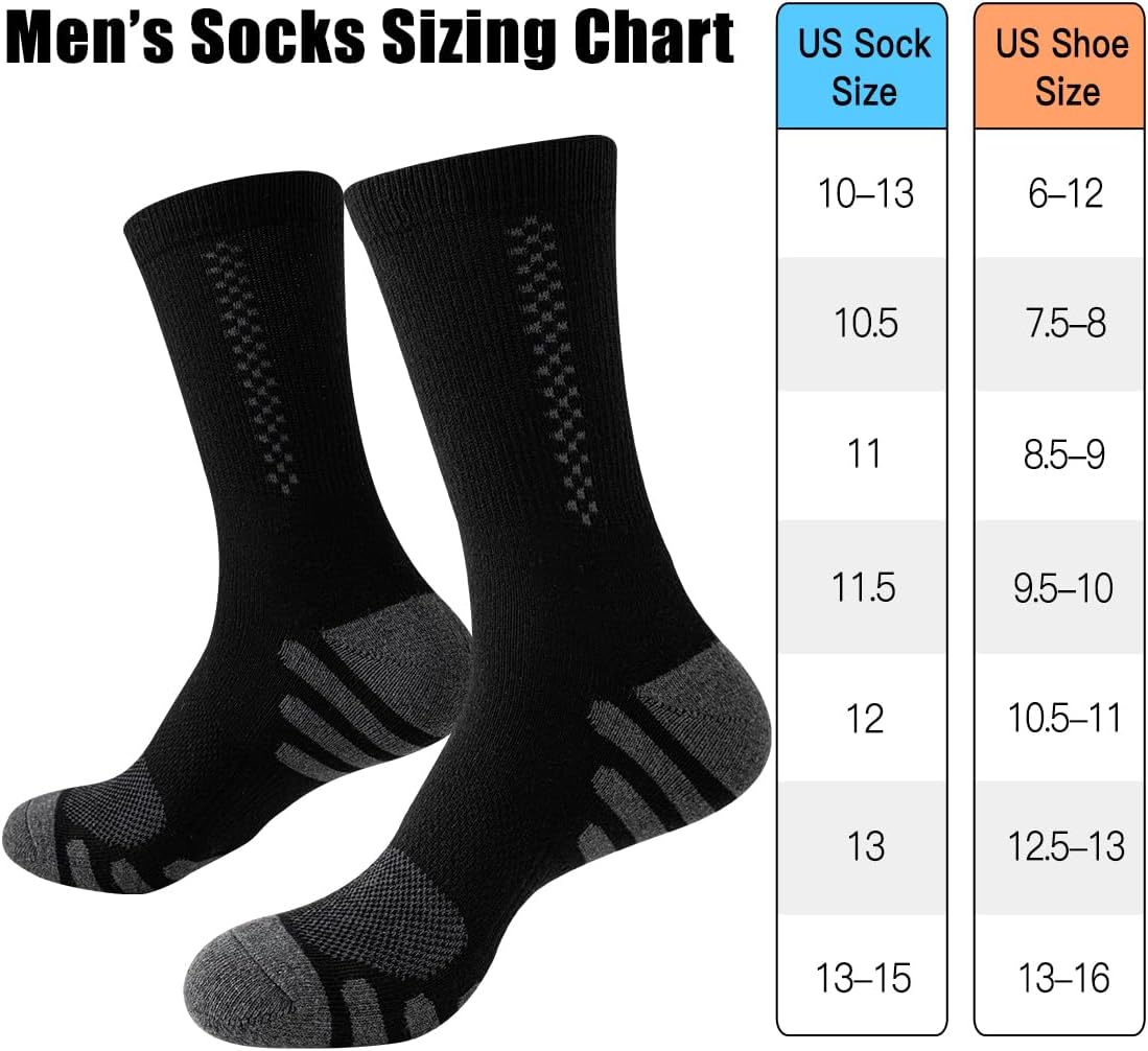 Thumbnail 5 de JOYNÉE 8 Pairs Mens Crew Athletic Work Long Socks: Cushioned Comfort for Sports and Everyday Wear