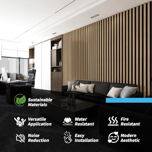 Detalle 2 de Art3d Lot de 4 Panneaux Muraux Acoustiques à Lattes en Bois