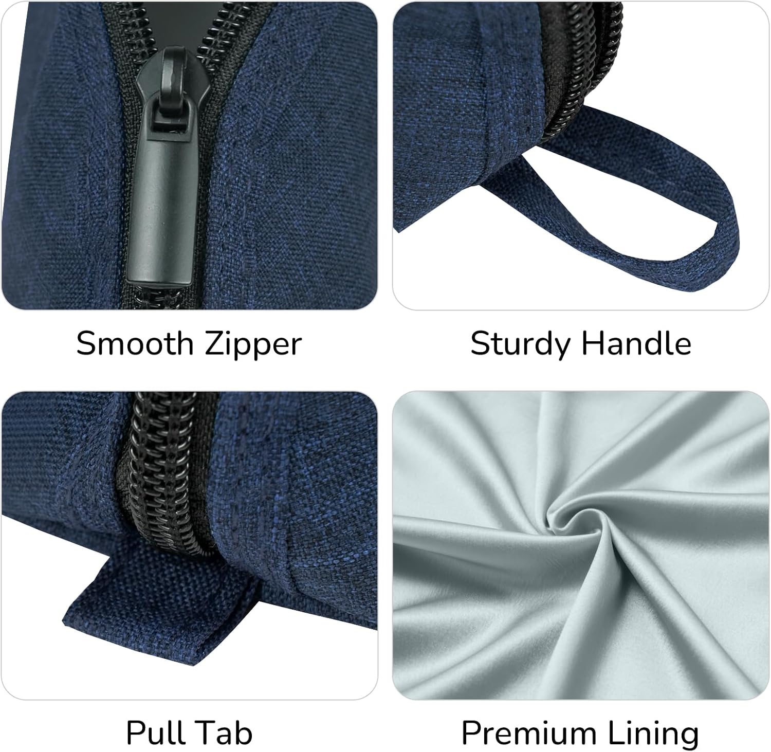 Detalle de Gloppie Astuccio Grande Capacità 2 PCS Blu – Organizza Cancelleria Scuola e Ufficio