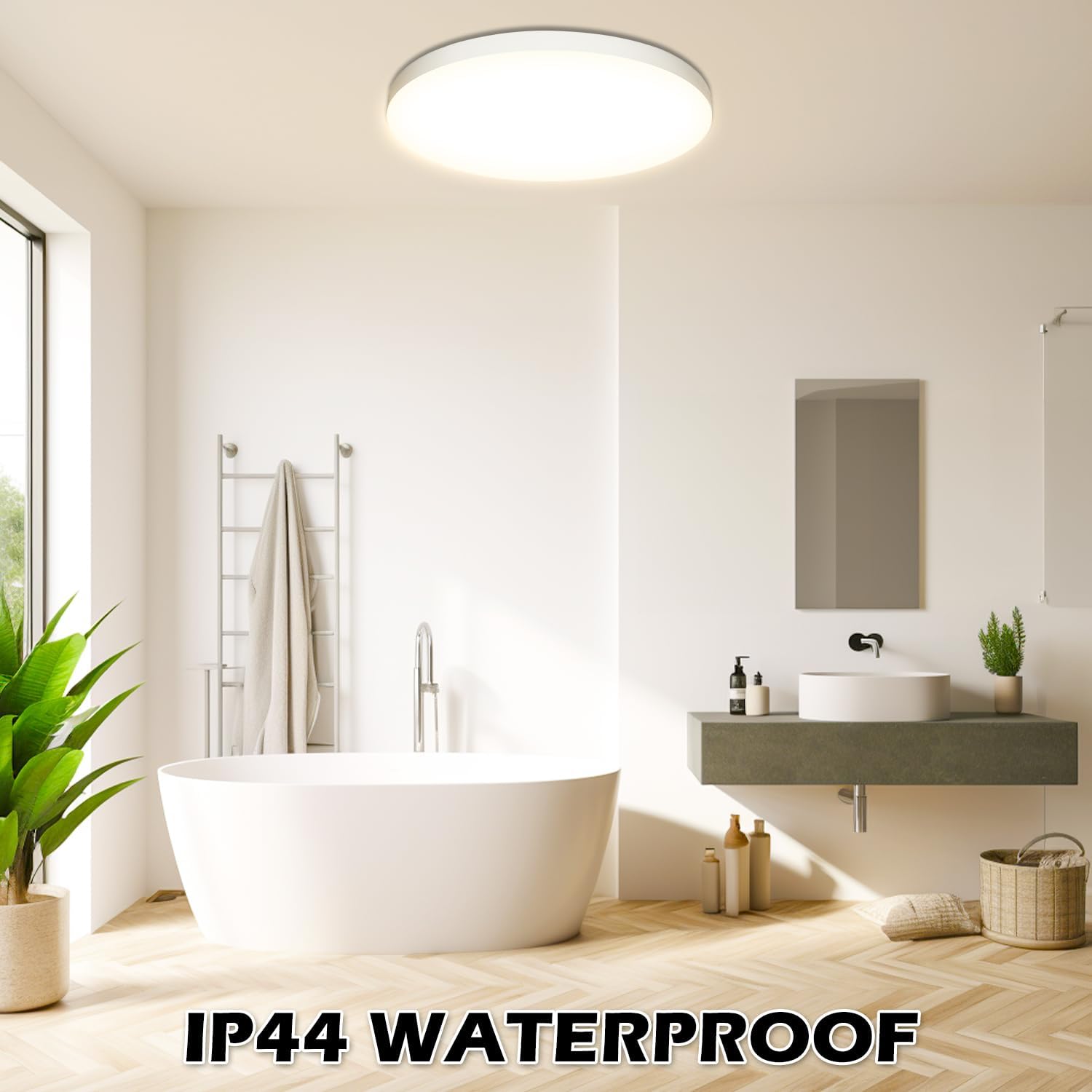 Detalle de OUILA Plafoniera LED da soffitto 24W IP44 rotonda Ø28 cm luce 4000K