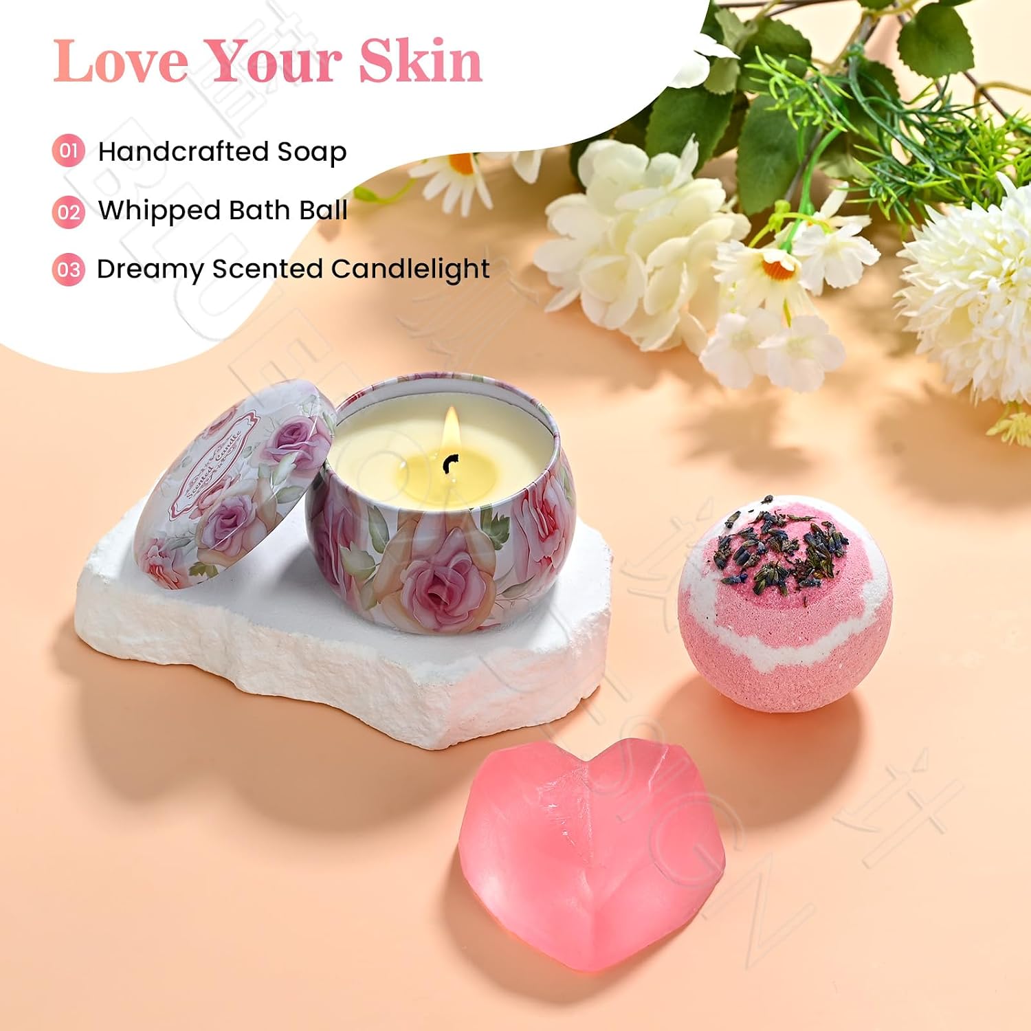 Detalle de Obisesio Set Regali Compleanno Spa da 11 pezzi in confezione rosa