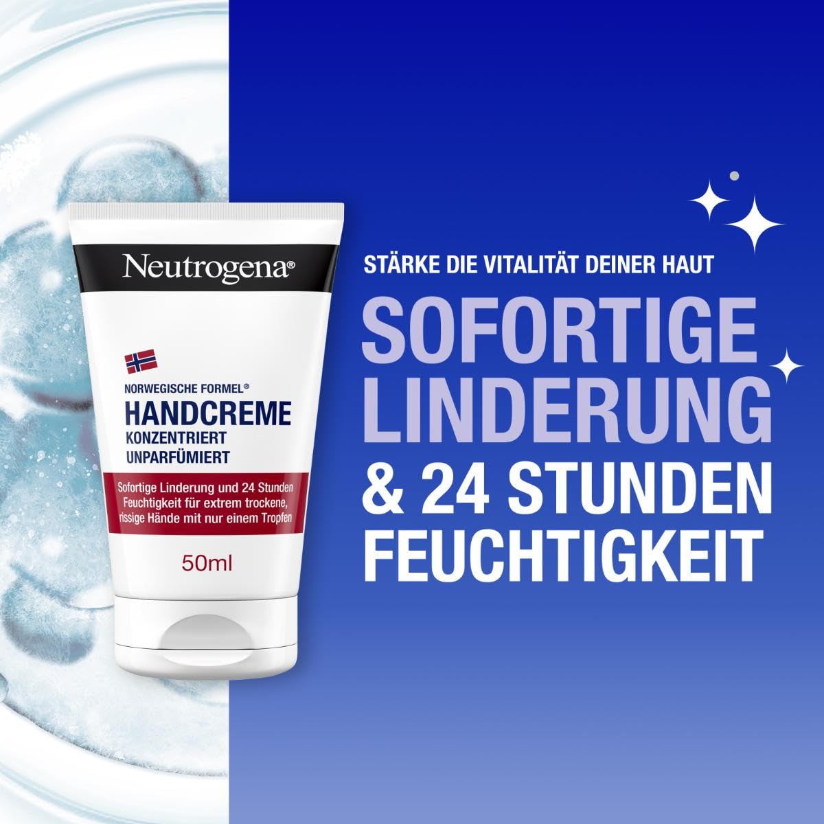 Detalle 2 de Neutrogena Handcreme konzentriert unparfümiert (6x50 ml) – intensive Feuchtigkeit mit Glycerin und Vitamin E