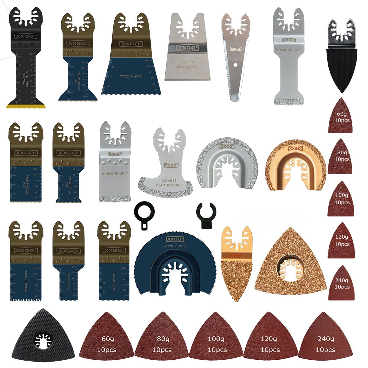 Detalle de XXGO XG1201U 120pc oscillating blade kit