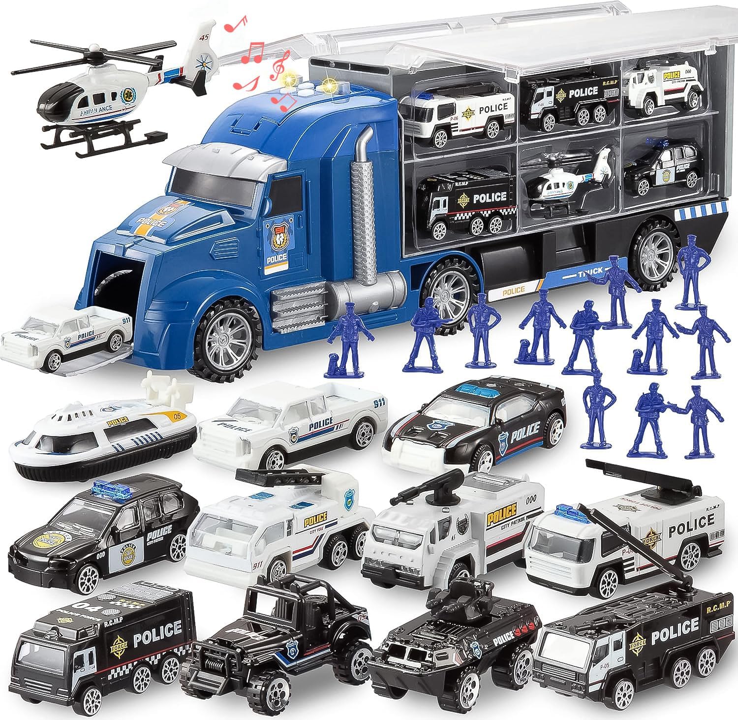 JOYIN 25 in 1 Police Rescue Truck Playset
