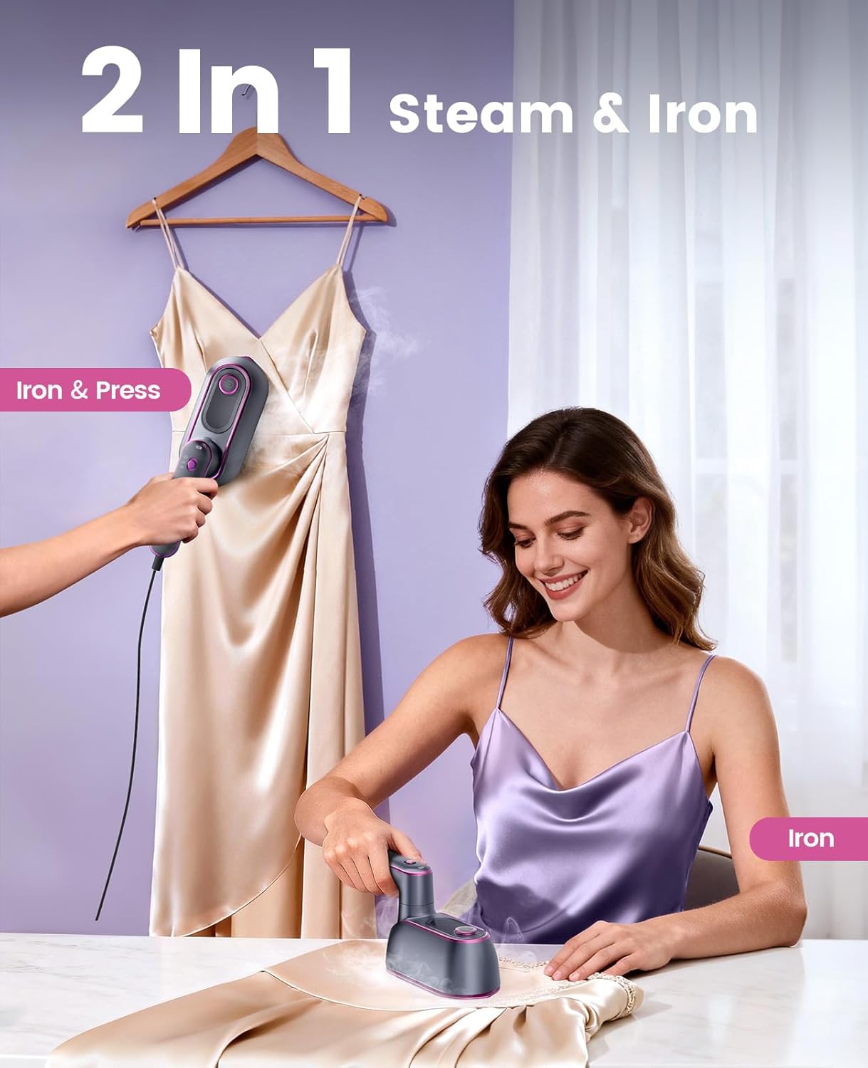 Thumbnail 2 de Jack ＆ Rose Clothes Steamer: 8s Quick Heat Travel Companion