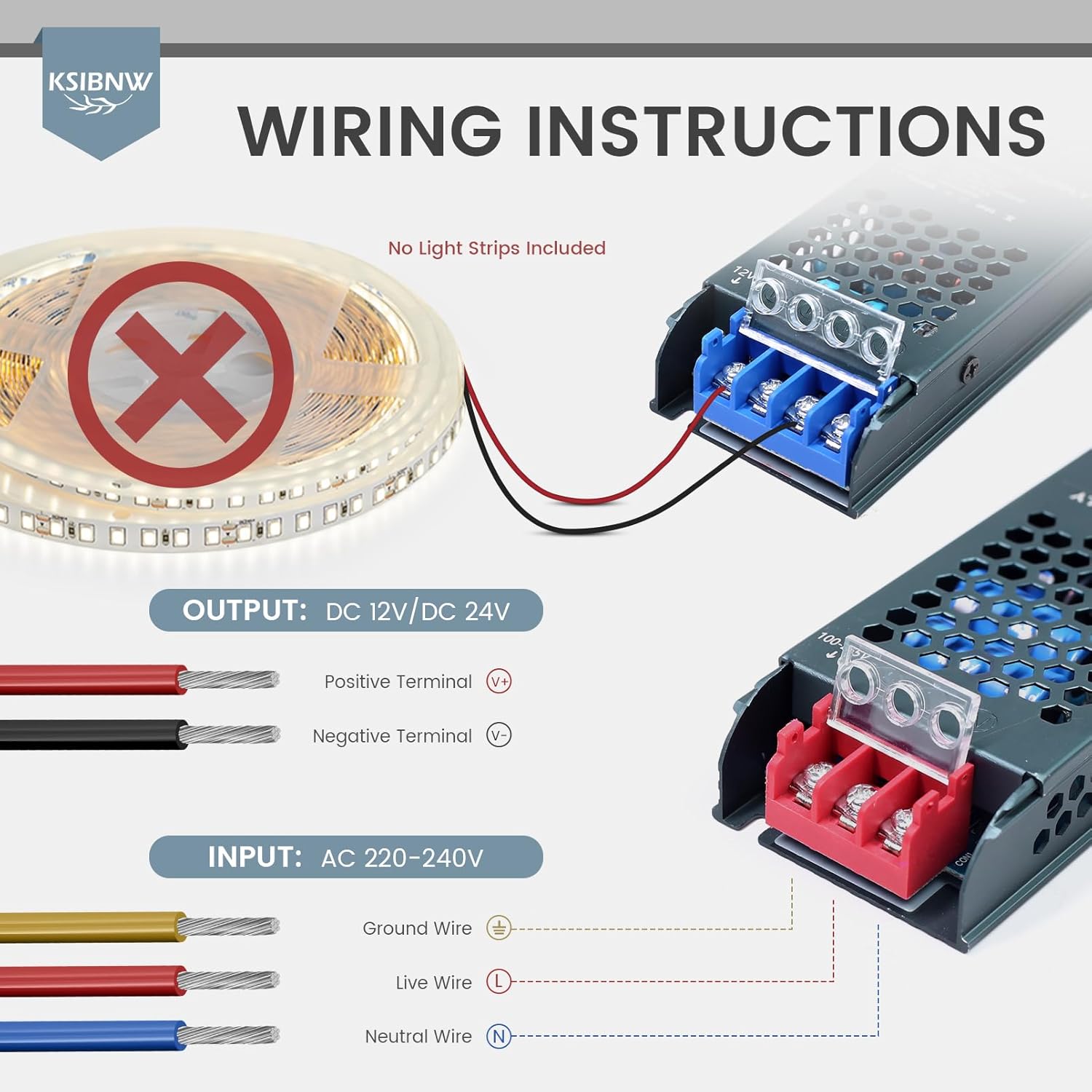 Thumbnail 2 de KSIBNW 12V Trasformatore LED 100W Alimentatore — Alimentatore driver sottile 12V 8,3A, protezioni multiple
