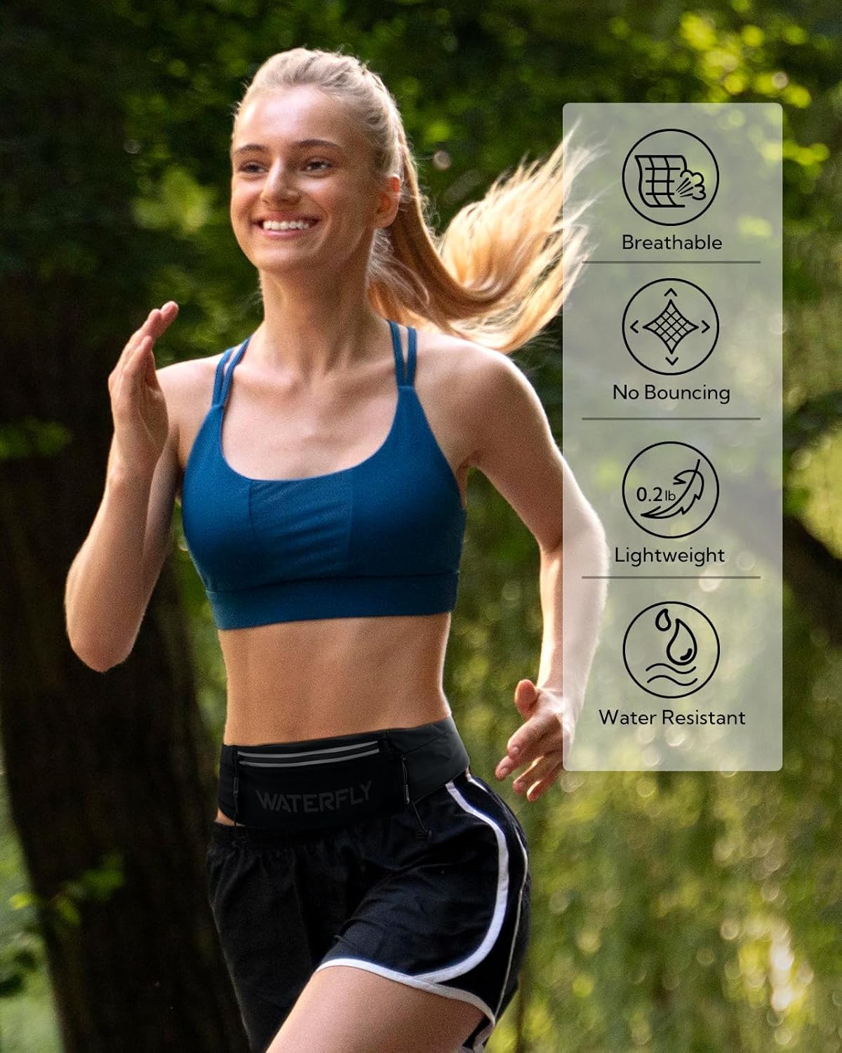 Detalle 2 de WATERFLY Running Belt Fanny Pack 3 Pockets