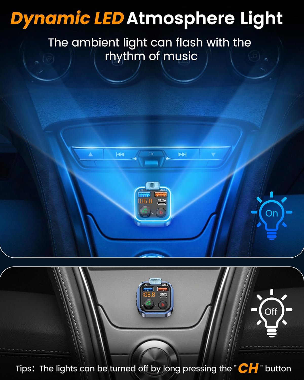 Thumbnail 5 de LENCENT Bluetooth FM Transmitter with 30W