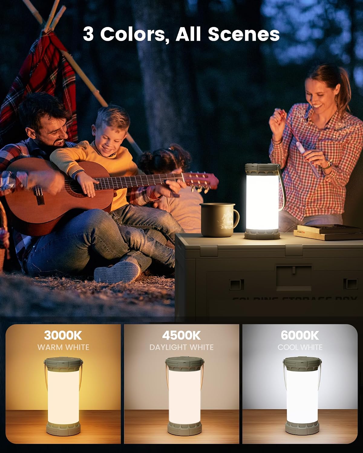 Thumbnail 3 de Glocusent C12 Rechargeable Camping Lantern, 360° LED, 5 Brightness Levels