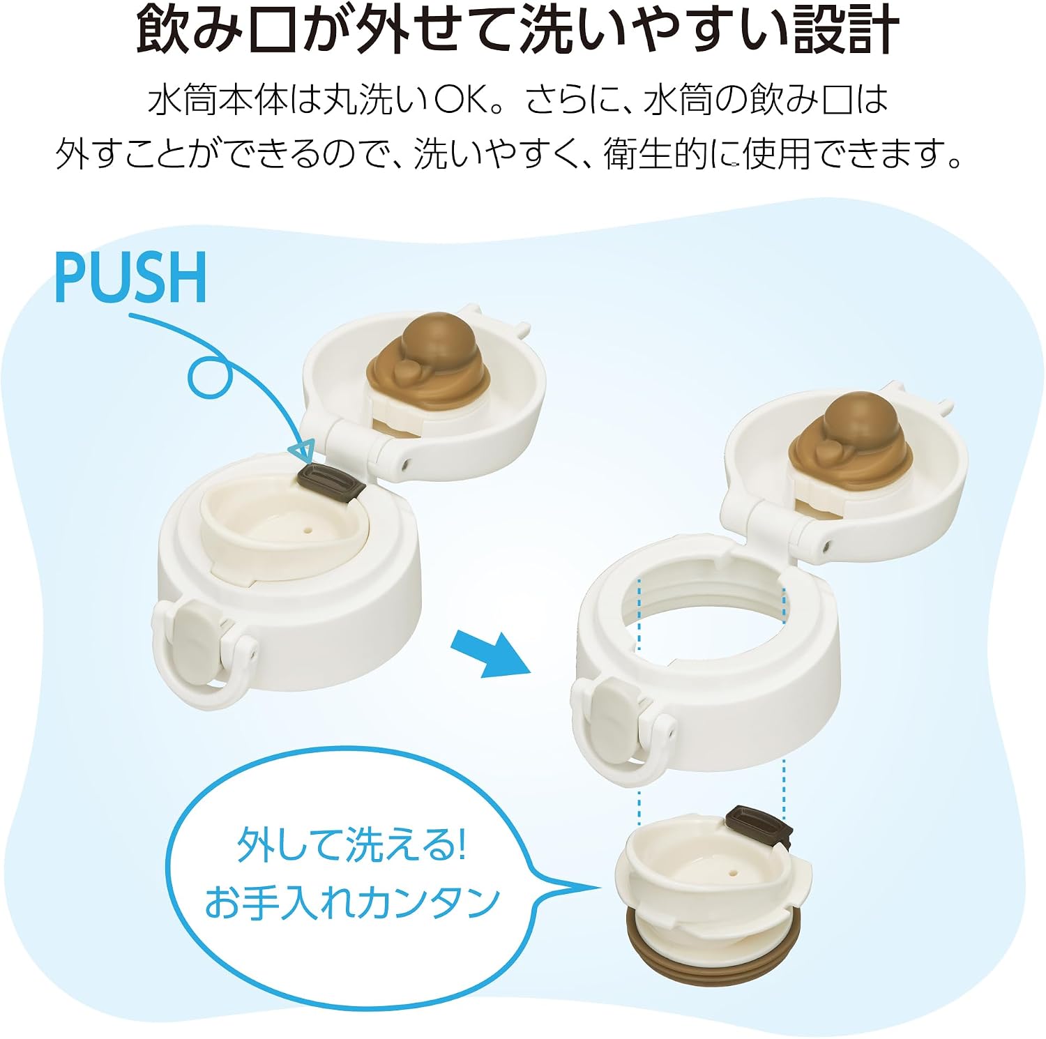 Detalle 1 de サーモス JOF-500 真空断熱ケータイマグ 500ml ダークグレー ワンタッチオープン・軽量コンパクト