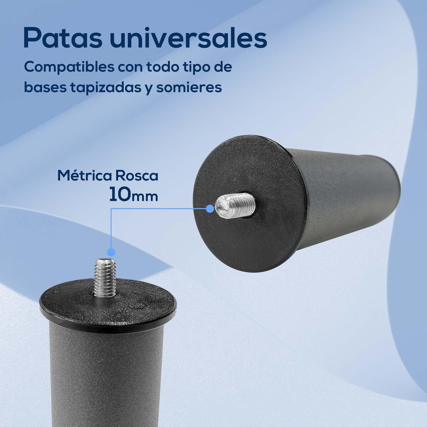 Detalle 1 de Duérmete Online Juego 4 patas roscadas 25 cm