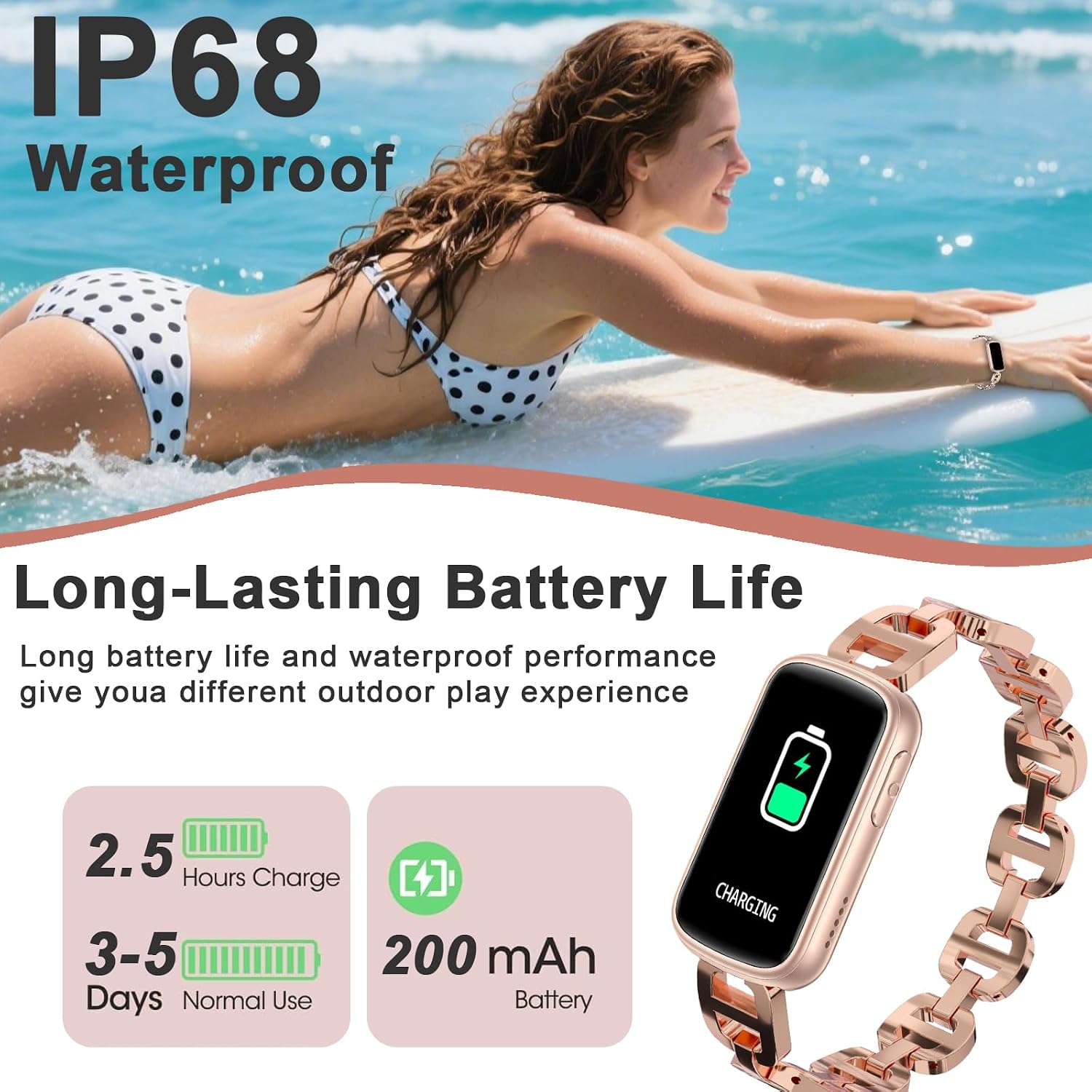 Detalle de Fitoncloud Smart Watches for Women – 1.47" Slim Fitness Smartwatch with BLE 5.3, 100+ Sports Modes and Health Monitoring