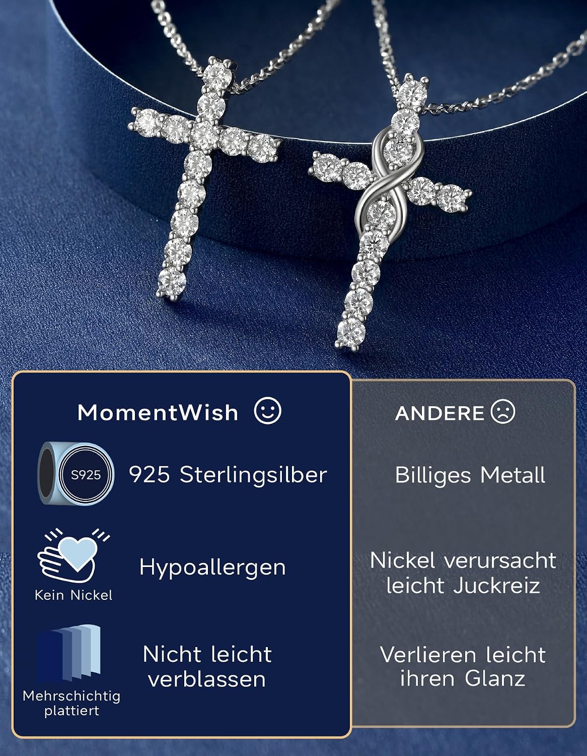 Thumbnail 4 de MomentWish Cross chain collar moissanite 1,2 ct ✝