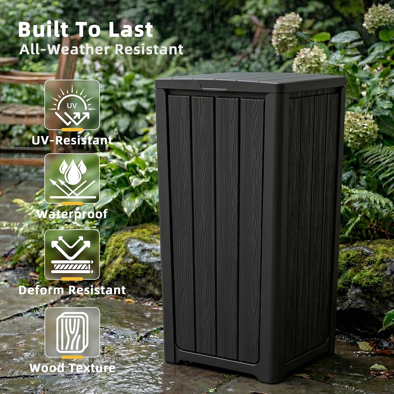 Detalle de EFU Outdoor Trash Can, 38-Gallon