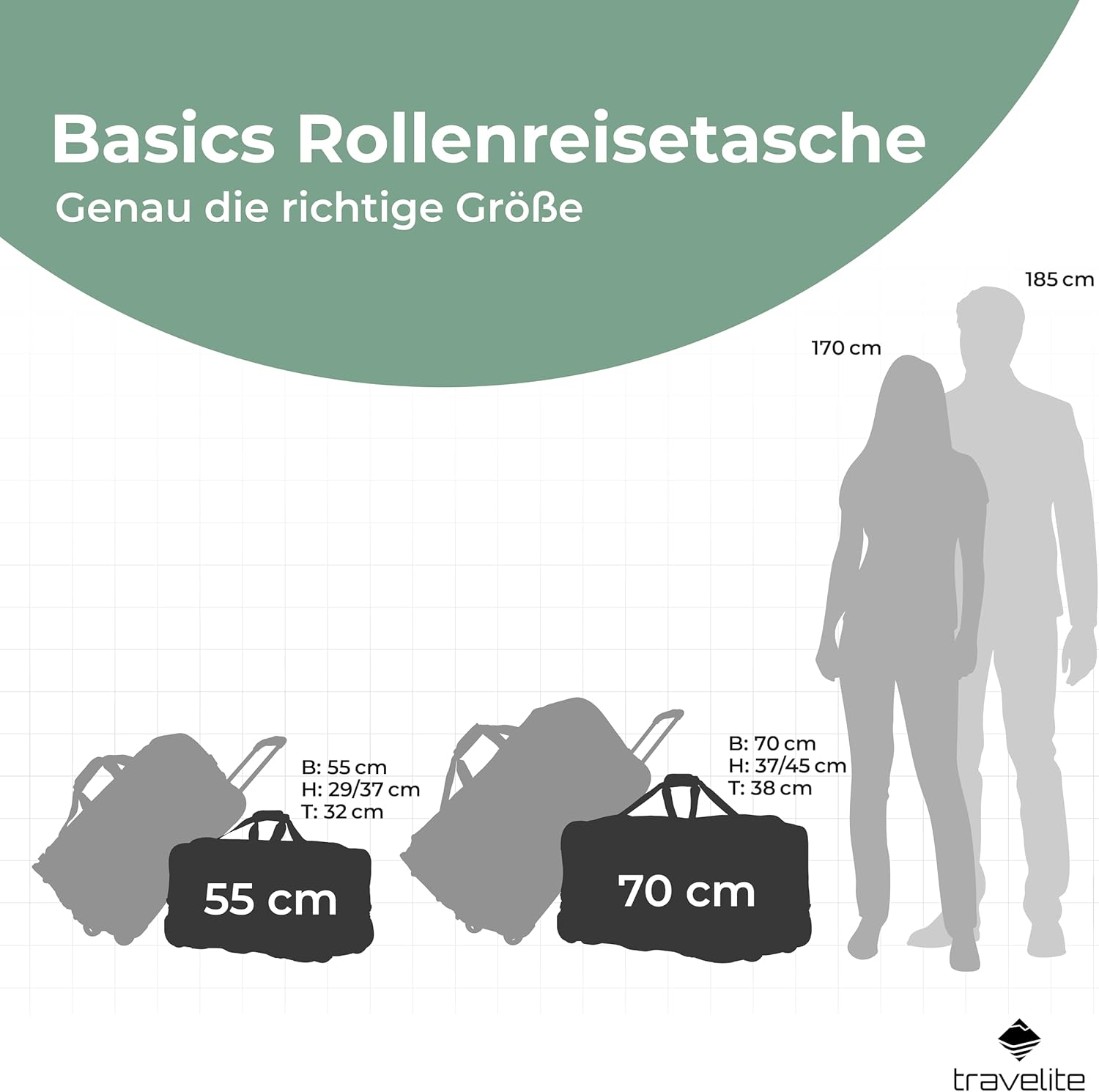 Detalle 2 de Travelite Trolley Reisetasche mit Rollen groß – 98–119 L, 70 cm, erweiterbar