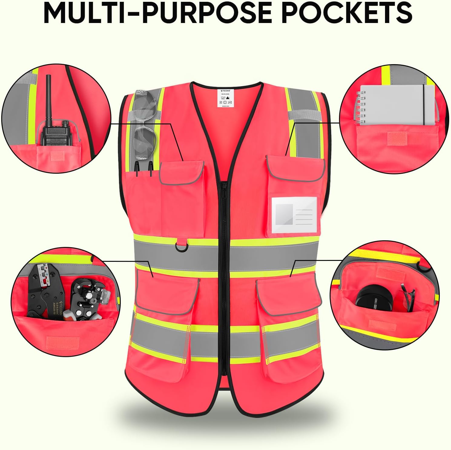 Detalle 2 de TICONN Safety Vest ANSI Class 2