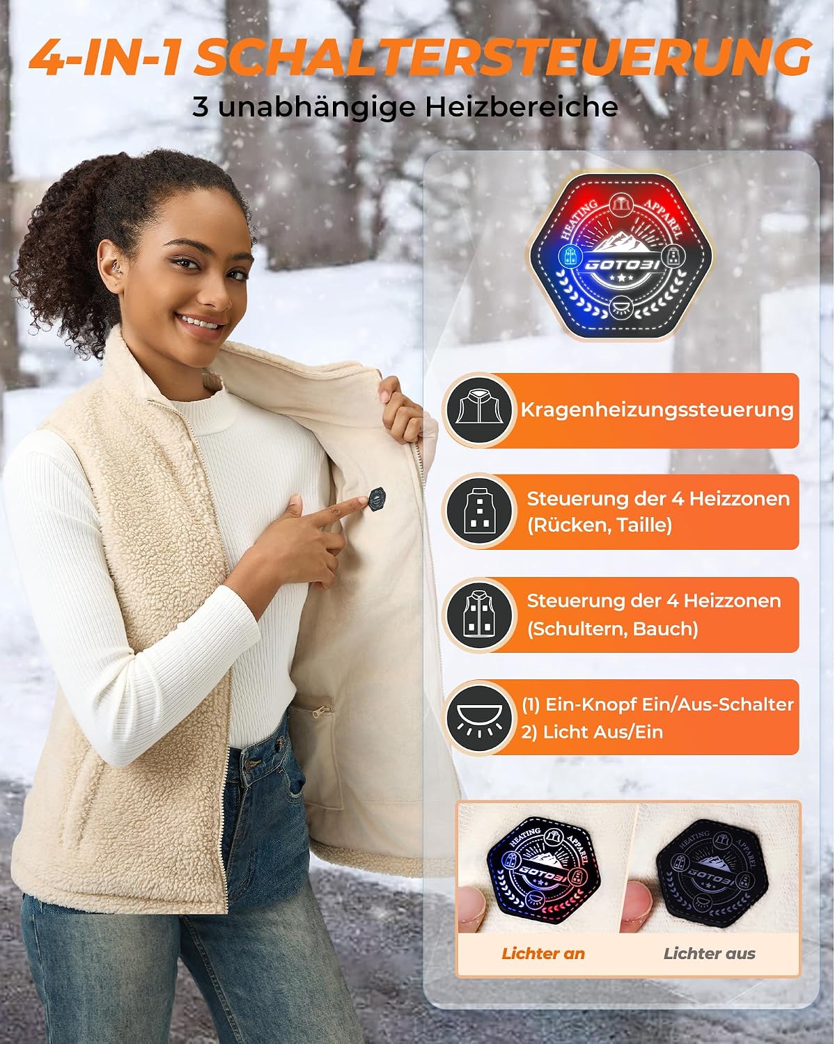 Thumbnail 5 de GOTOBI Beheizbare Fleece Weste Damen 16000 mAh