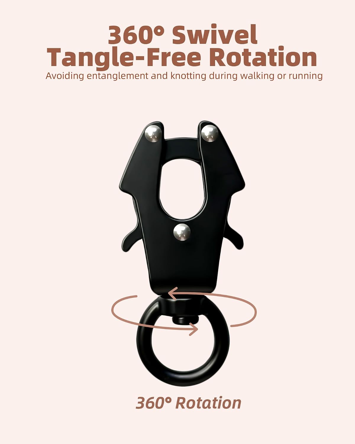 Detalle de ETIALURE 2PCS Dog Lead Frog Clip with 360° Swivel Carabiner – Quick Release Safety Clips (Square + Round)