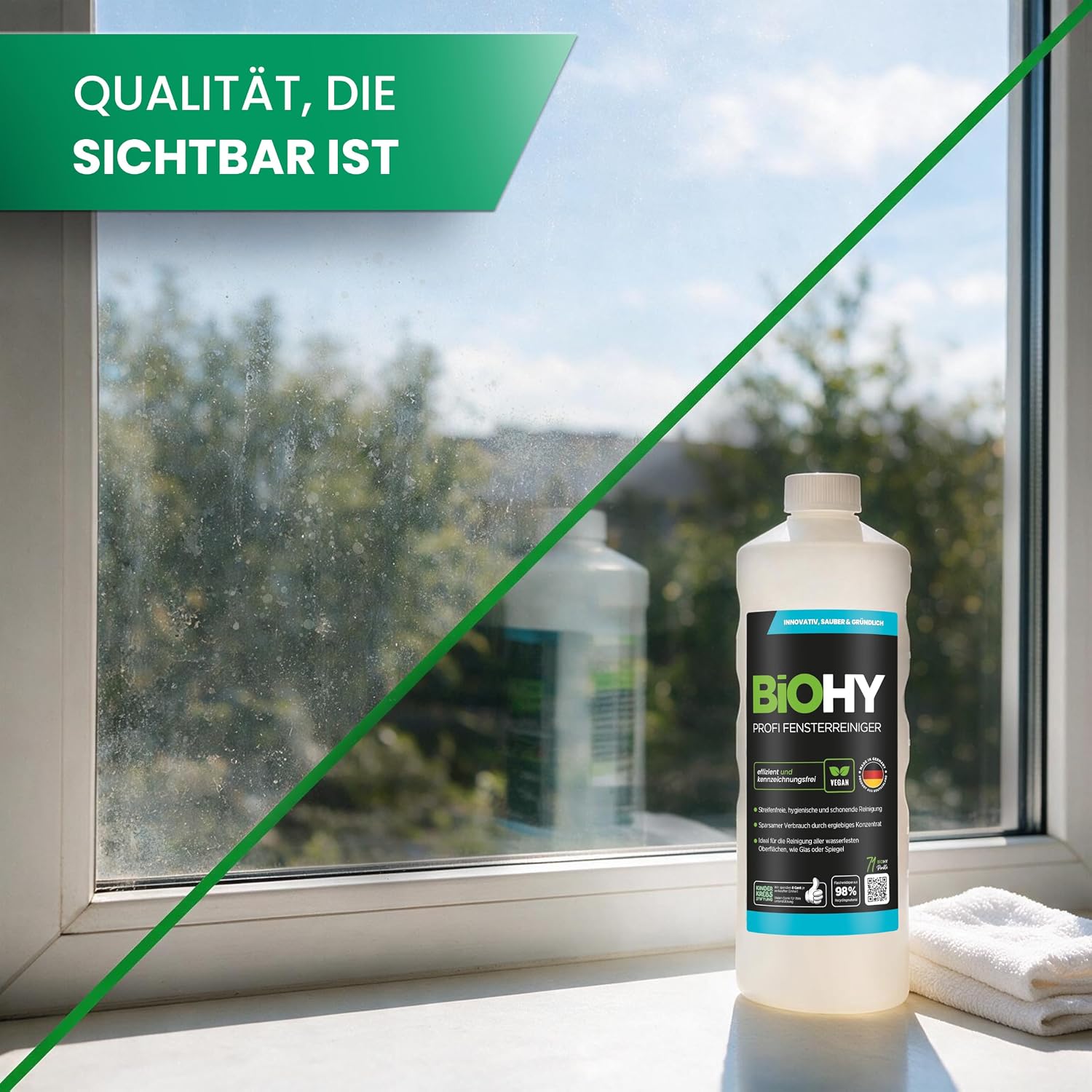 Thumbnail 5 de BIOHY Professionele ruitenreiniger, 1 liter concentraat voor raamzuigers