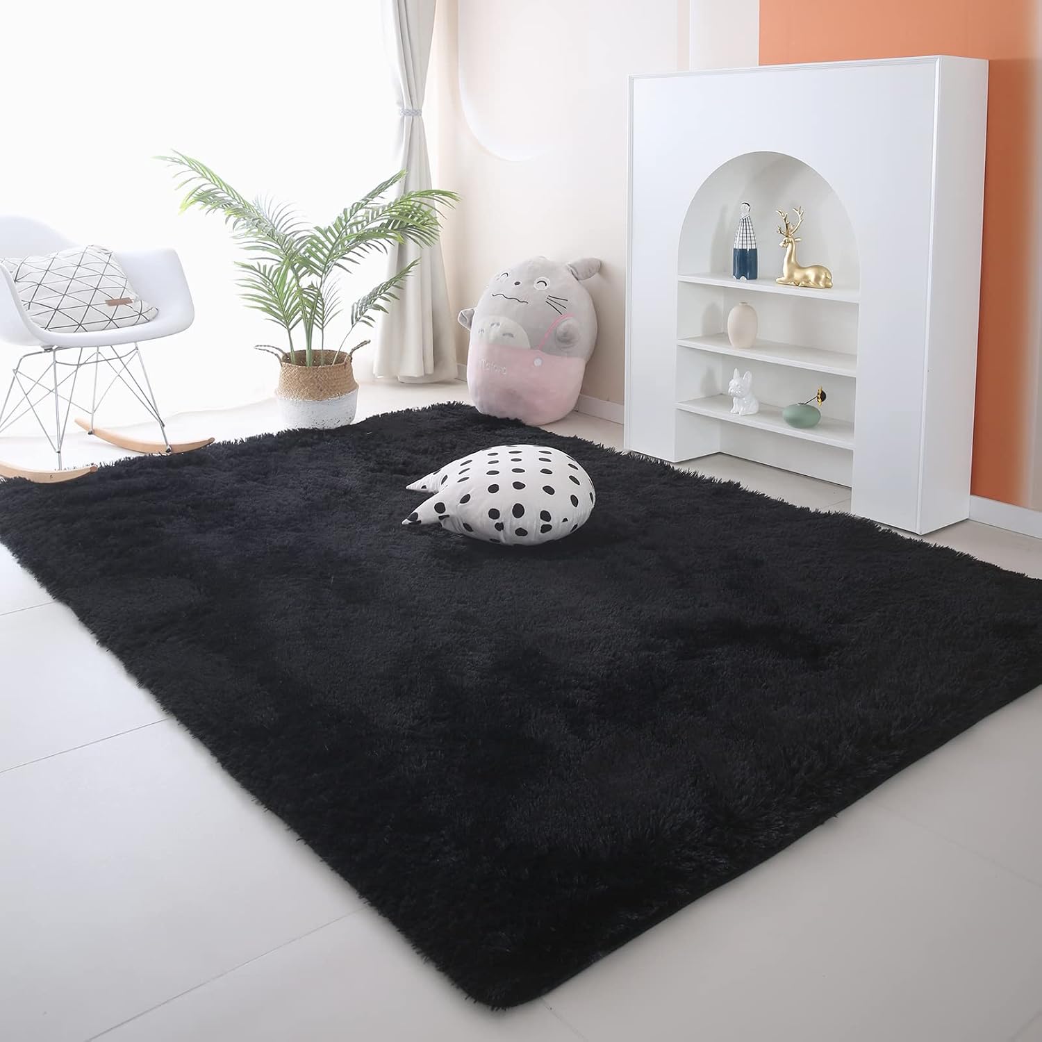 Thumbnail 3 de Black Shag Area Rug 9x12 🏠